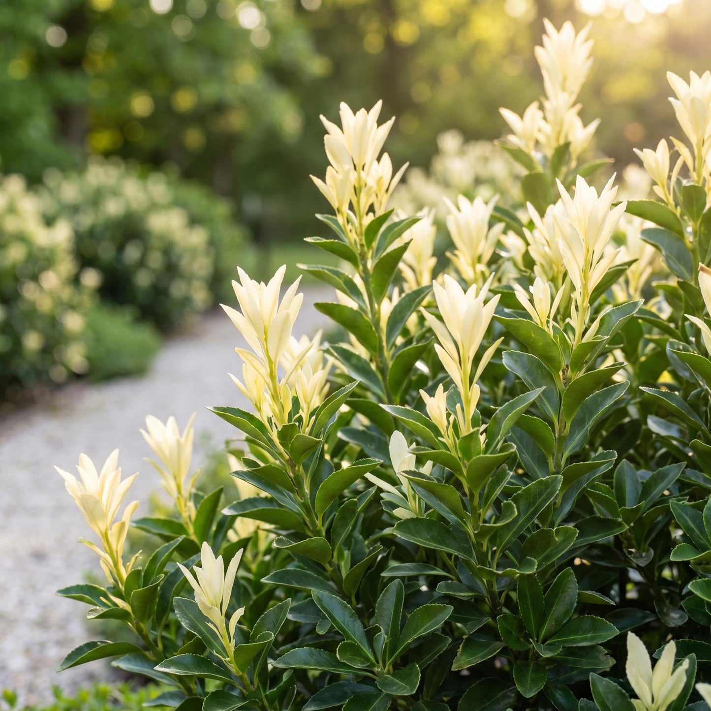 Green boutiQ - 40x Euonymus japonica Paloma Blanca - Fusaggine - Piante da siepe - Sempreverdi - Verdi - Bianche - Vaso 9cm - Altezza 20-30cm
