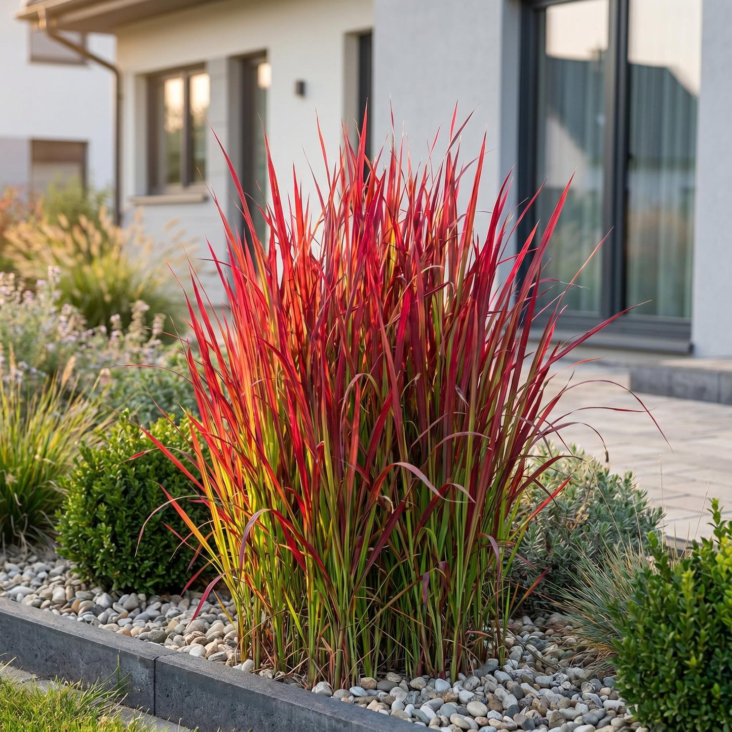 Grassen - Imperata cylindrica Red Baron - Japans bloedgras - Rode uitlopers - Rood - 6 Planten - Pot 11cm - Hoogte 15-25cm