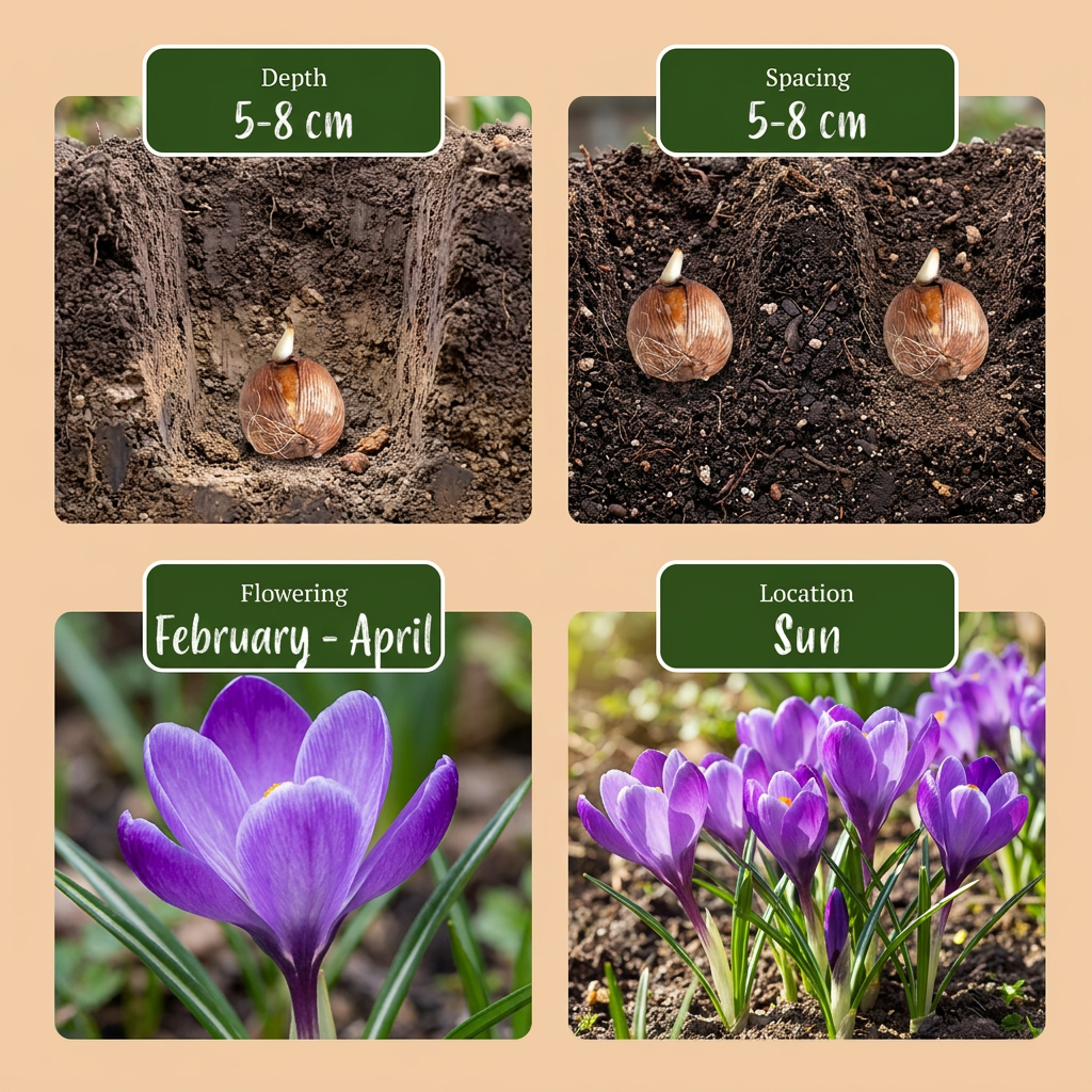 240x Crocus Blue - Blauwe krokus - Blauw - Verwilderingsbol - Bolmaat 7/8
