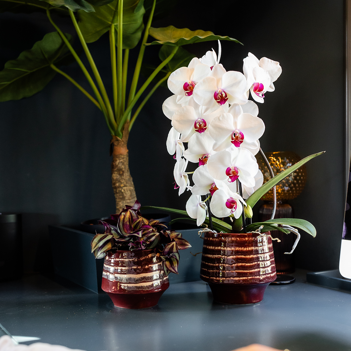 Hummingbird Home | Moonstone Burgundy decorative pot - Ø9cm