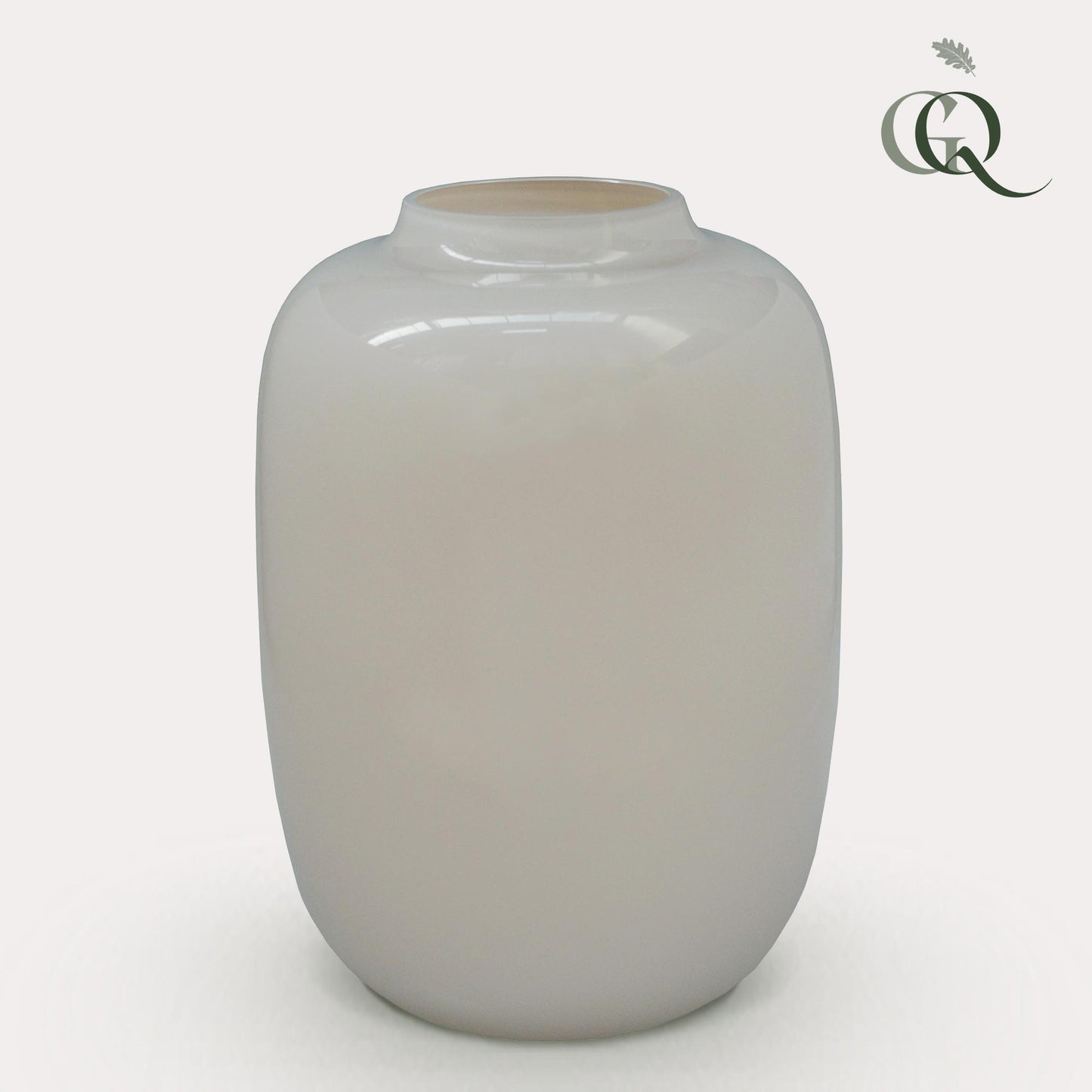 Vase glass - M - H35 W25 -Artic Ivory