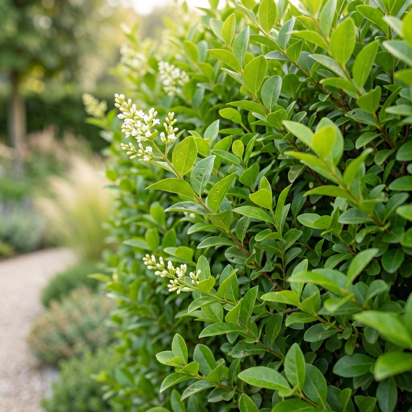 Green boutiQ - 40x Ligustrum ovalifolium - Common Privet - Hedge Plants - Evergreen - Green - Pot 9cm - Height 35-45cm