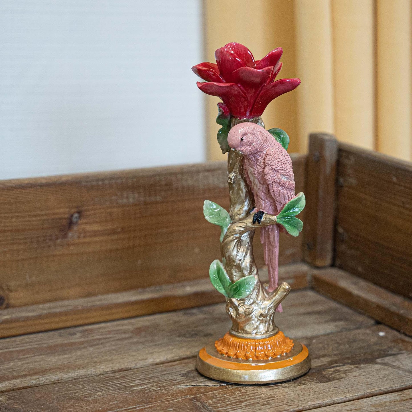Candlestick - Pink Parrot ↑ 26 cm - Home Decoration