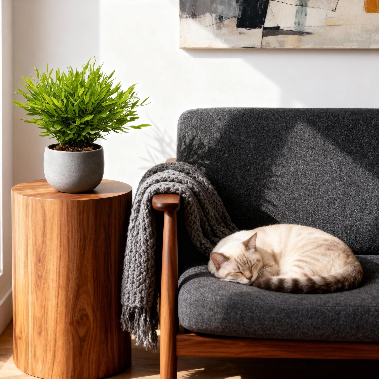 Houseplant - Bamusa Pogonatherum Monica - Bamboo Grass - Pet-Friendly Plant - Green - 2 Plants - with White Pot - Pot 12cm - Height 20cm