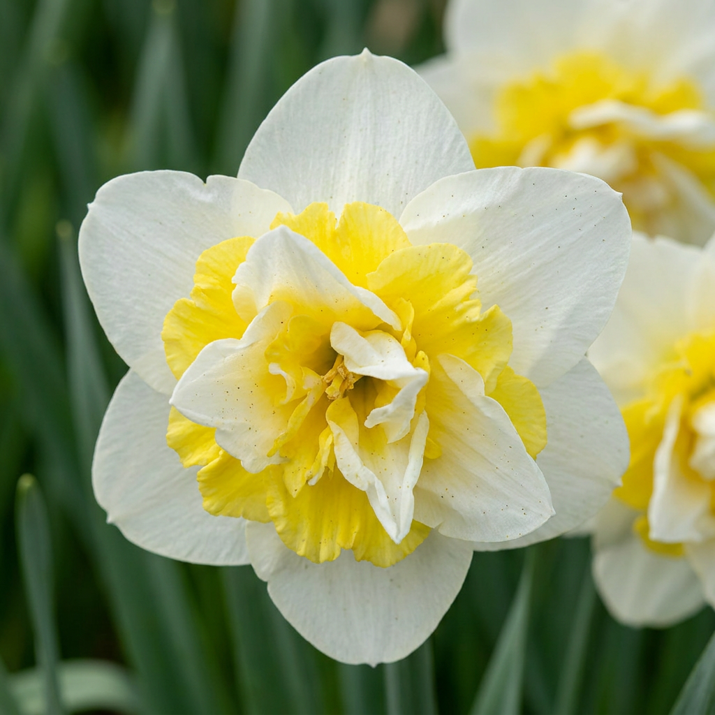 80x Narcissus Ice King - Dubbele narcis - Wit en Geel - Voorjaarsbloeier - Bolmaat 12/14