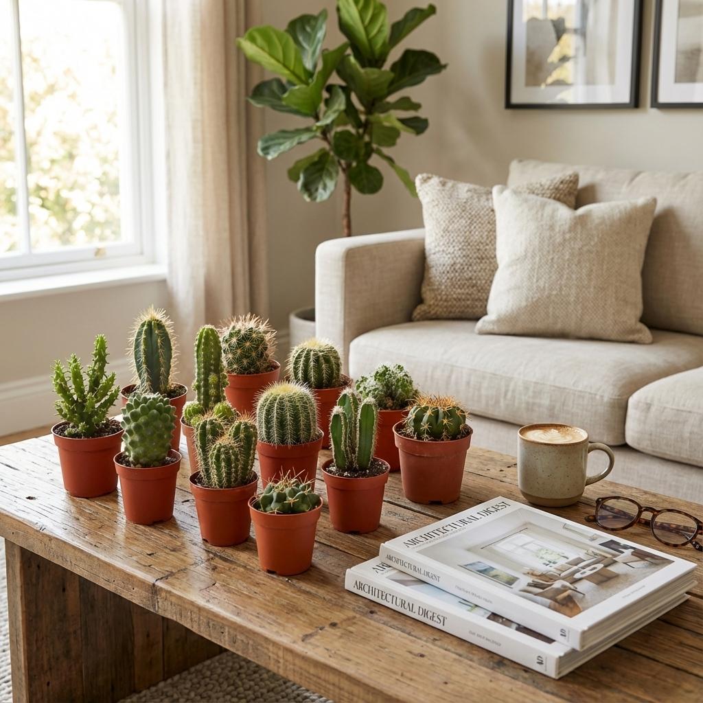 Mini Cactus Set - 18 Stuks - Ø 5.5 cm - Hoogte: 5-10 cm