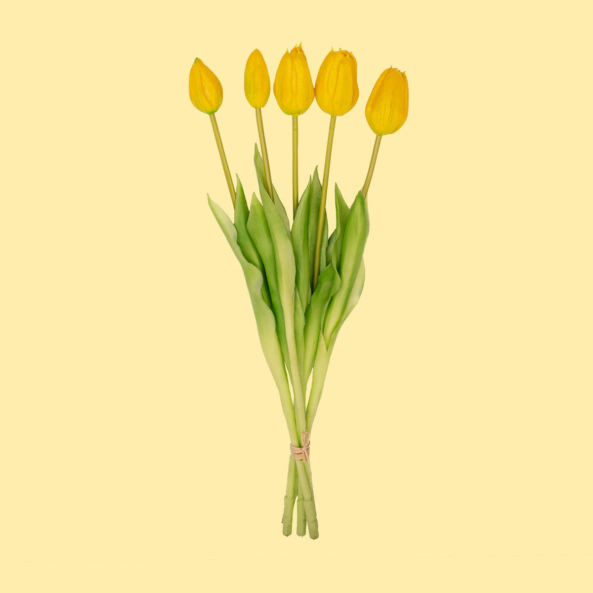 Bouquet de 10 tulipes artificielles jaunes Real Touch – 42 cm