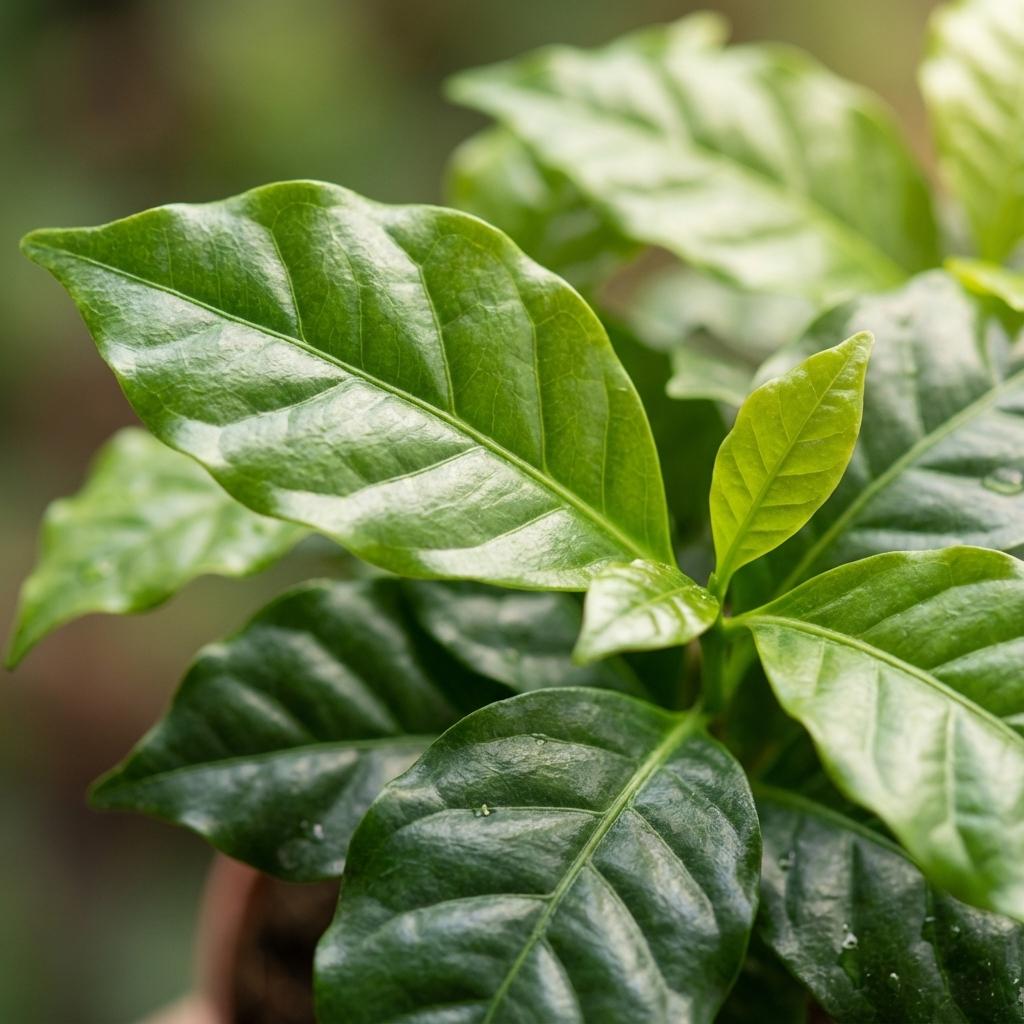 4x Pianta di caffè Coffea Arabica - Ø 12 cm - Altezza: 25 cm