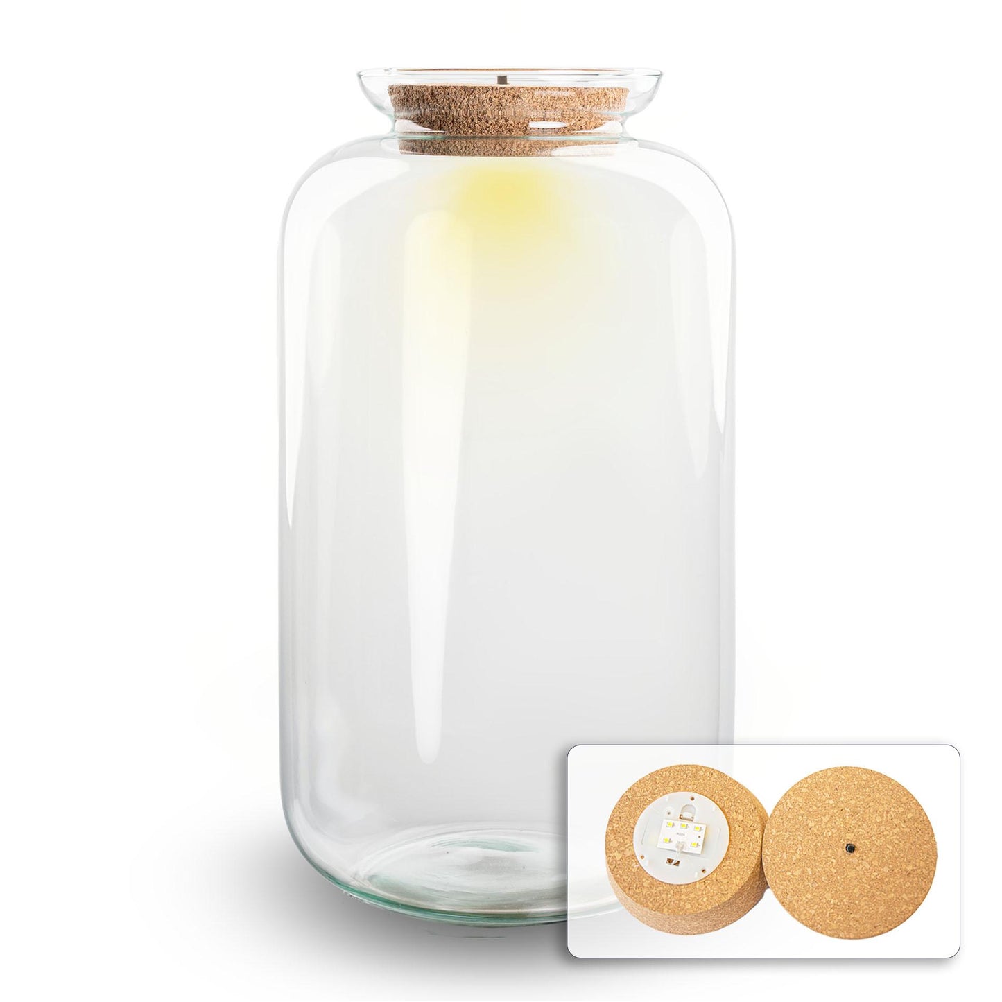 Terrarium bottle with light in cork - Model: Sven XL - ↑ 43 cm