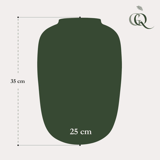 Vase glass - M - H35 W25 -Artic Ivory