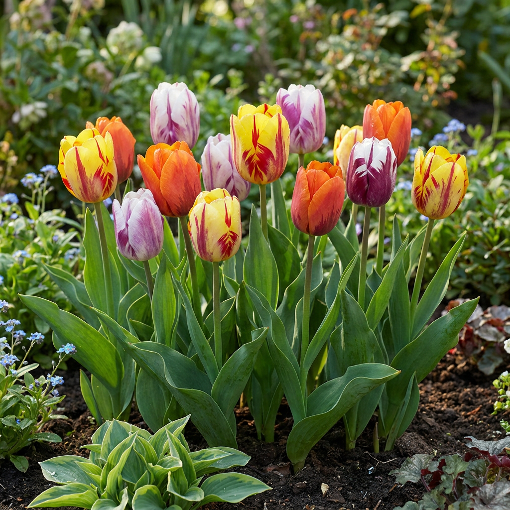 60x Tulipa Flaming Beauty Mix - Tulip Flaming Beauty Mix - Miscellaneous - Spring flowering - Bulb size 11/12