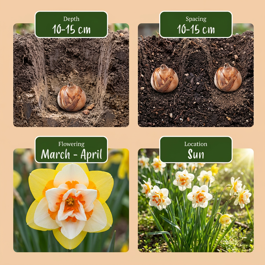 120x Narciso Doppio mix - Mix di narcisi doppi - Varie - Fiori primaverili - Calibro 10/12