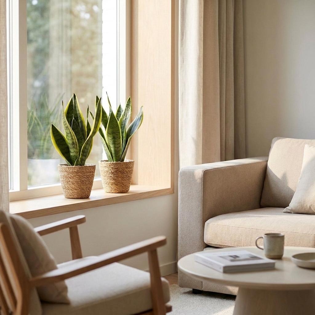 Sansevieria Future Superb - Snake Plant - 2 Plants - with Basket - Pot 12cm - Height 35cm