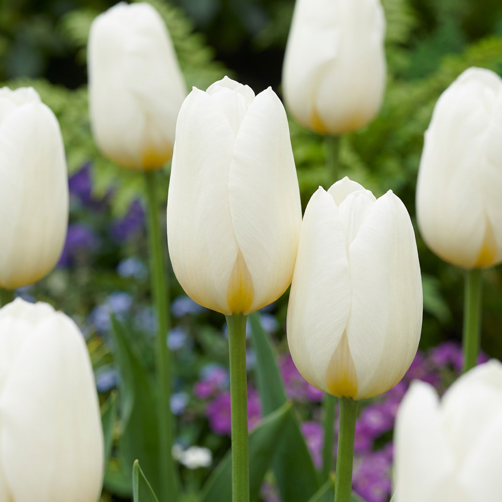 120x Tulipa Triumph White - Tulipano Triumph - Bianco - Fiori primaverili - Dimensione bulbo 11/12