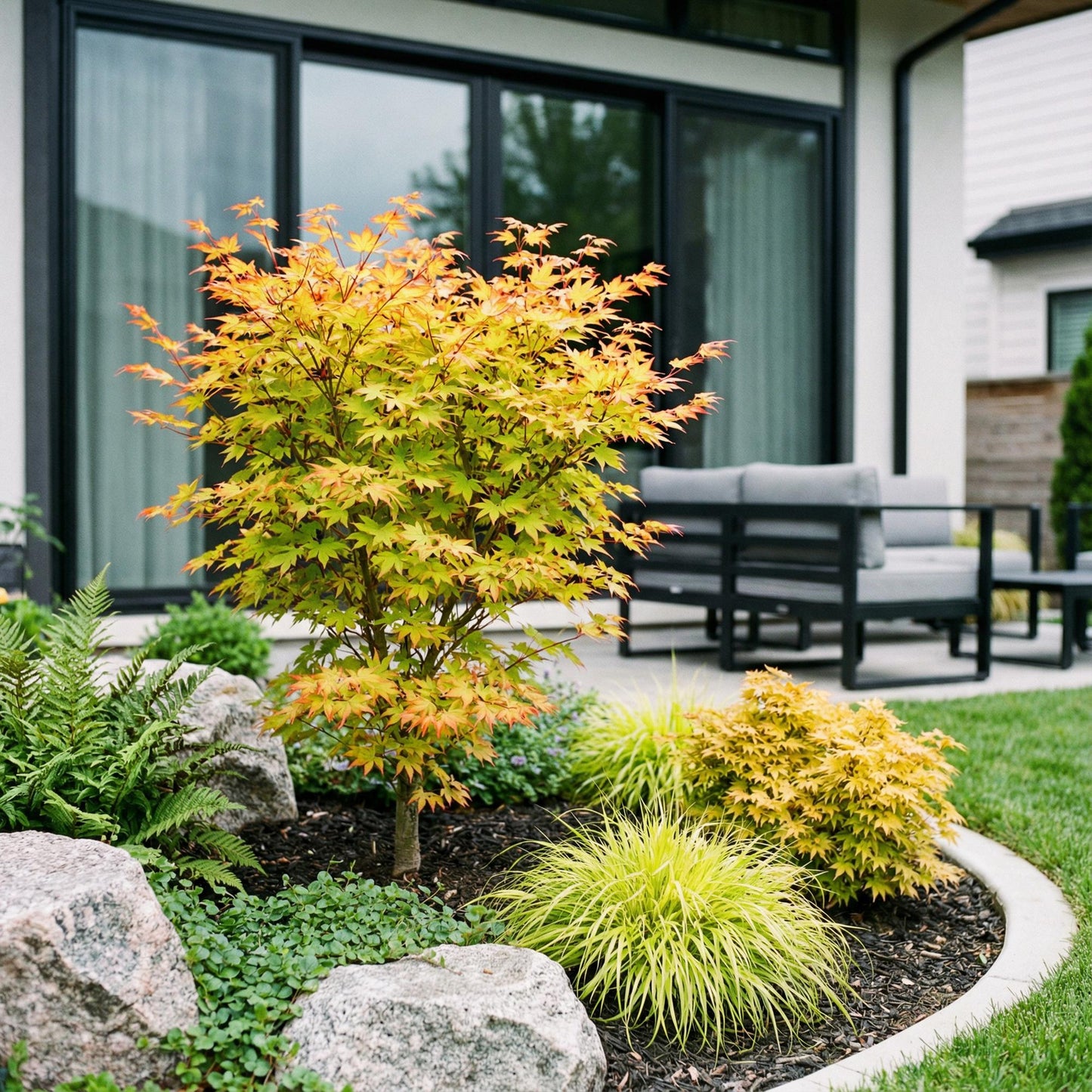 Green boutiQ - Garden Plant - Acer palmatum Summergold - Japanese Maple - Deciduous - Yellow - 1 - Pot 26cm - Height 90cm