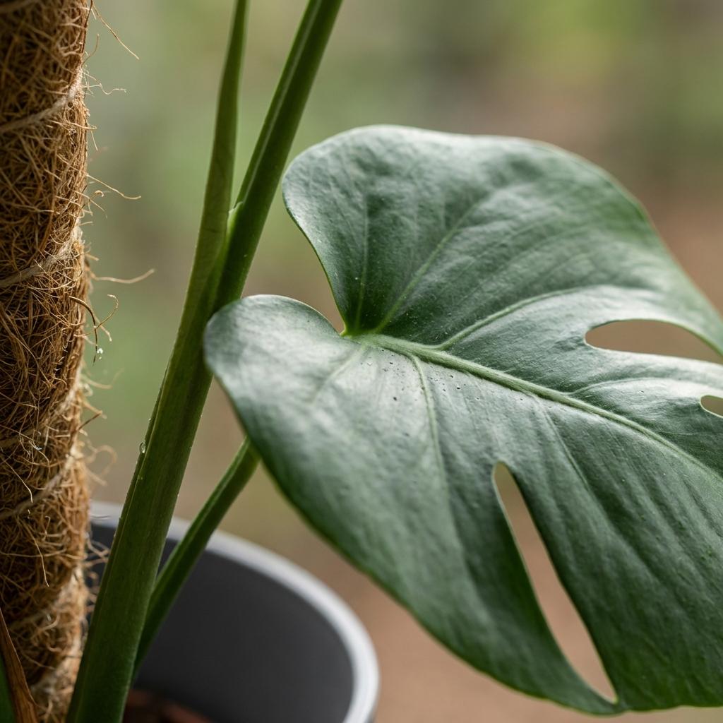 Green boutiQ - Indoor plant - Swiss Cheese Plant - Monstera Deliciosa moss pole - Green - Low maintenance - 1 Plant - with Potter Grey - Pot 19cm - Height 90cm