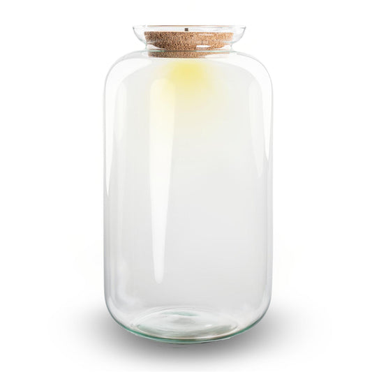 Bottiglia per terrario con luce in sughero - Modello: Sven XL - ↑ 43 cm