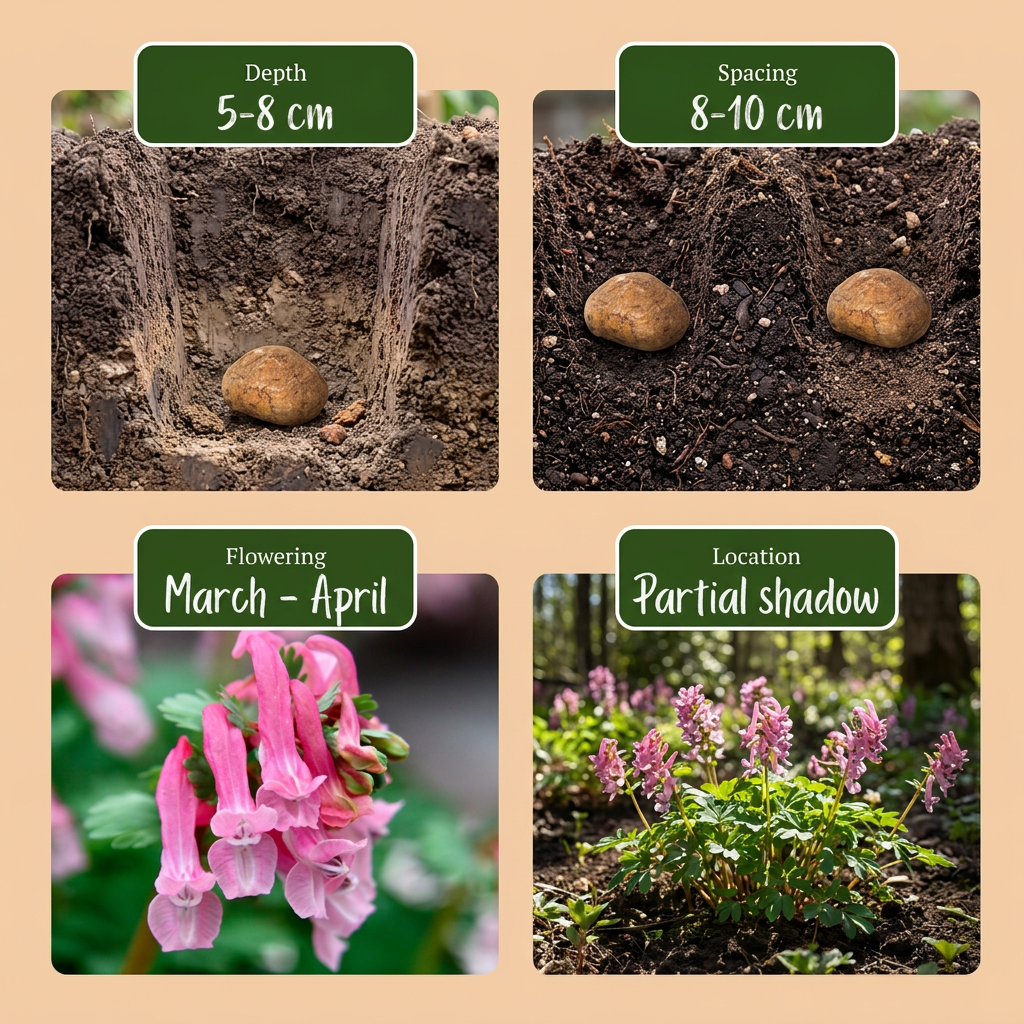 40x Corydalis Beth Evans - Helmbloem Beth Evans - Wit en Paars - Verwilderingsbol - Bolmaat 6/+