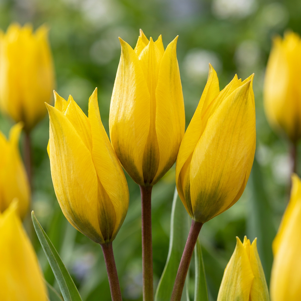 40x Tulipa Sylvestris - Tulipano silvestre - Giallo - Bulbo da naturalizzazione - Dimensione del bulbo 5/6