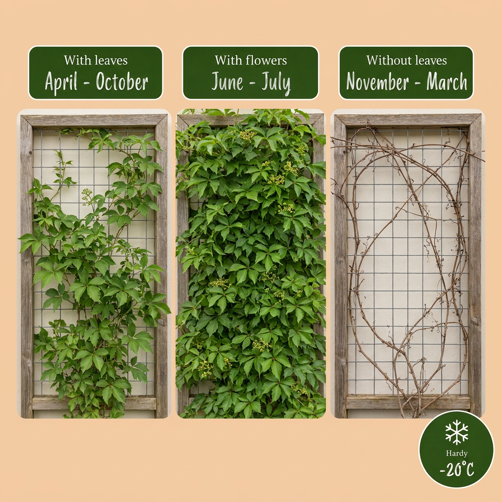 6x Parthenocissus quin. 'Engelmannii' - Engelmann klimop - Geel - Groen - Klimplant - Ø9cm - ↕35cm