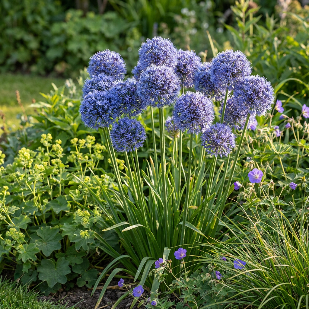 160x Allium Caeruleum - Aglio azzurro ornamentale - Blu - Fioritura estiva - Calibro bulbo 4/5