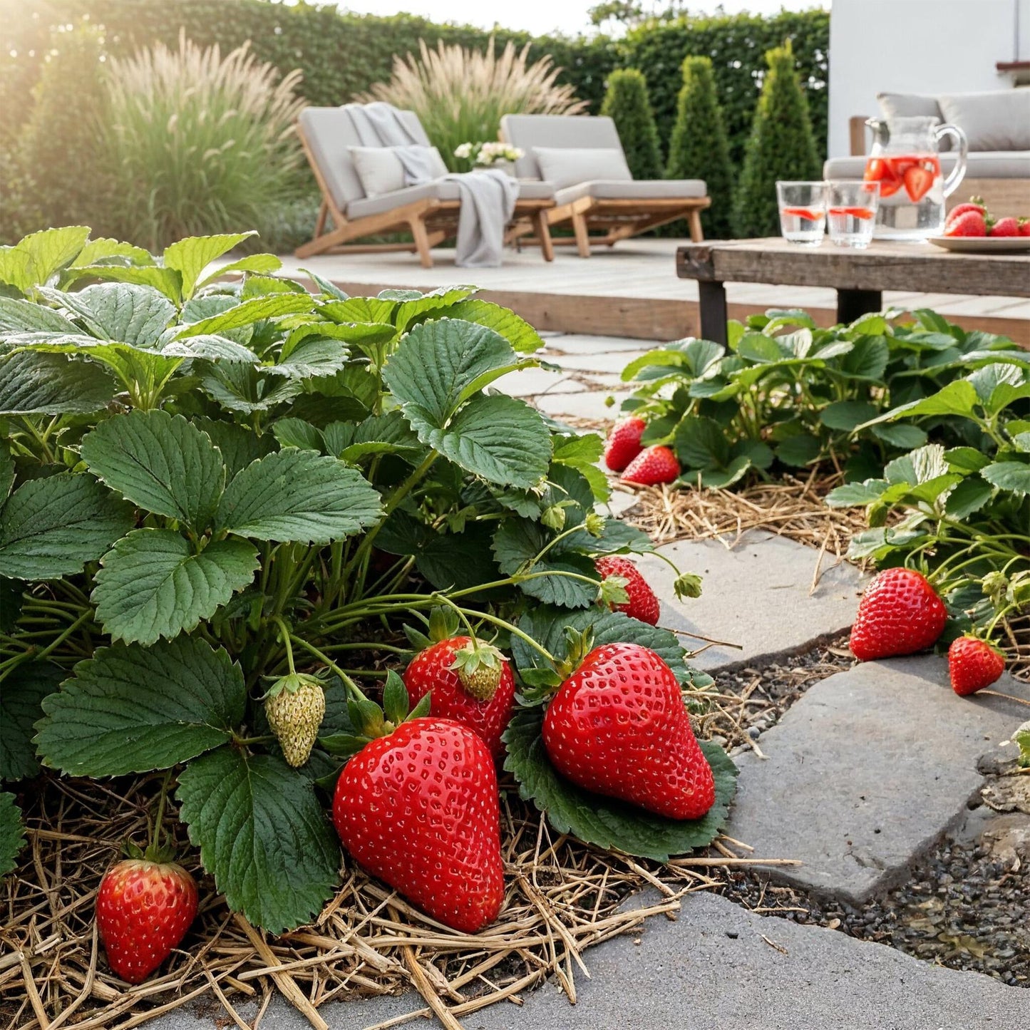 Green boutiQ - Fruit Plants - Strawberry - Fragaria Maxim - Winter Hardy - 3 Plants - 9 cm Pot - Red Strawberry