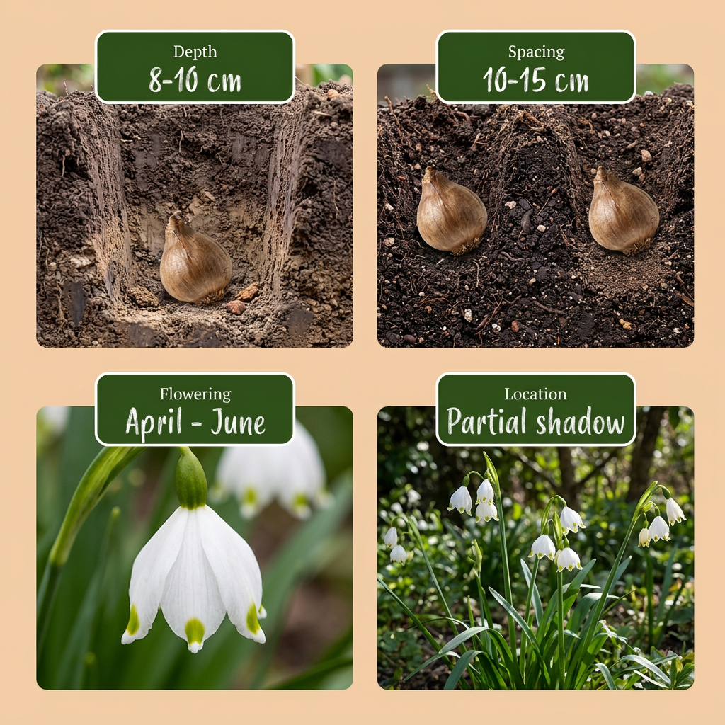 320x Leucojum Aestivum - Zomerschneeklokje - Wit - Voorjaarsbloeier - Bolmaat 8/9