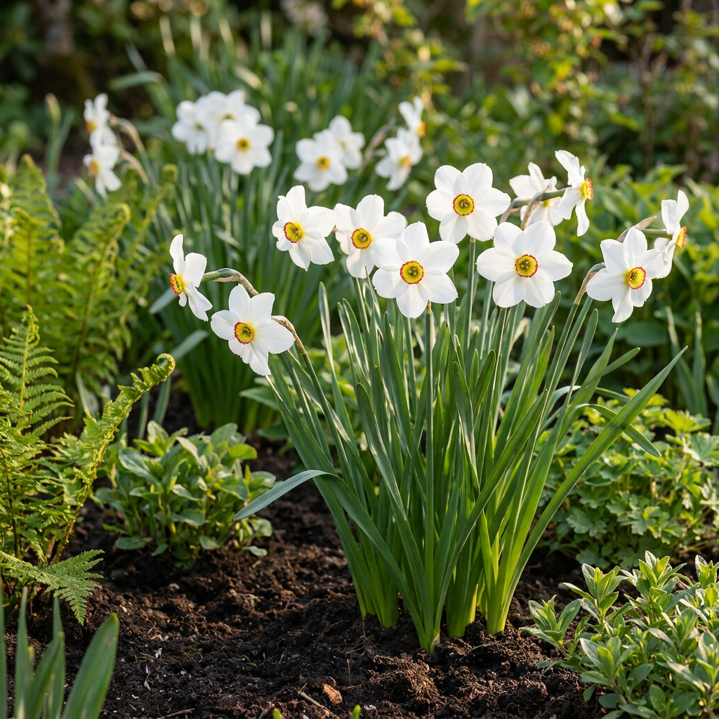 40x Narcissus Recurvus - Narciso a tromba bianco - Bianco - Fioritura primaverile - Calibro bulbo 12/14