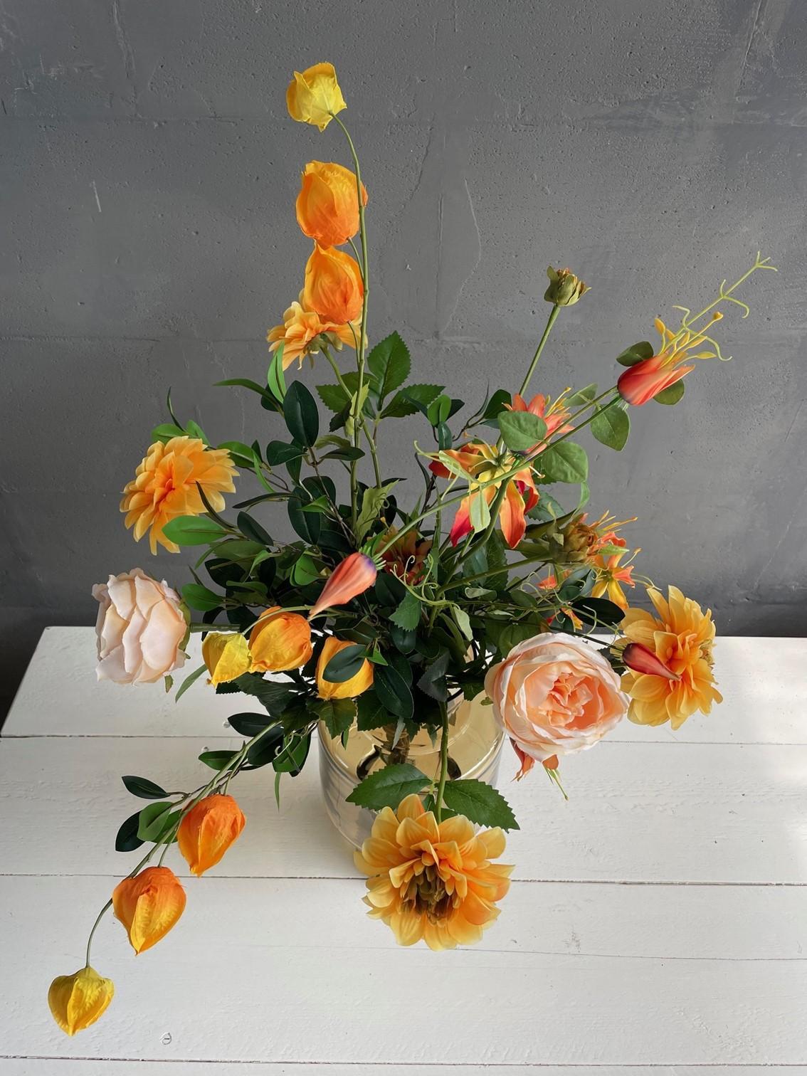 Fiori artificiali - Bouquet L - Pretty Orange - 80 cm