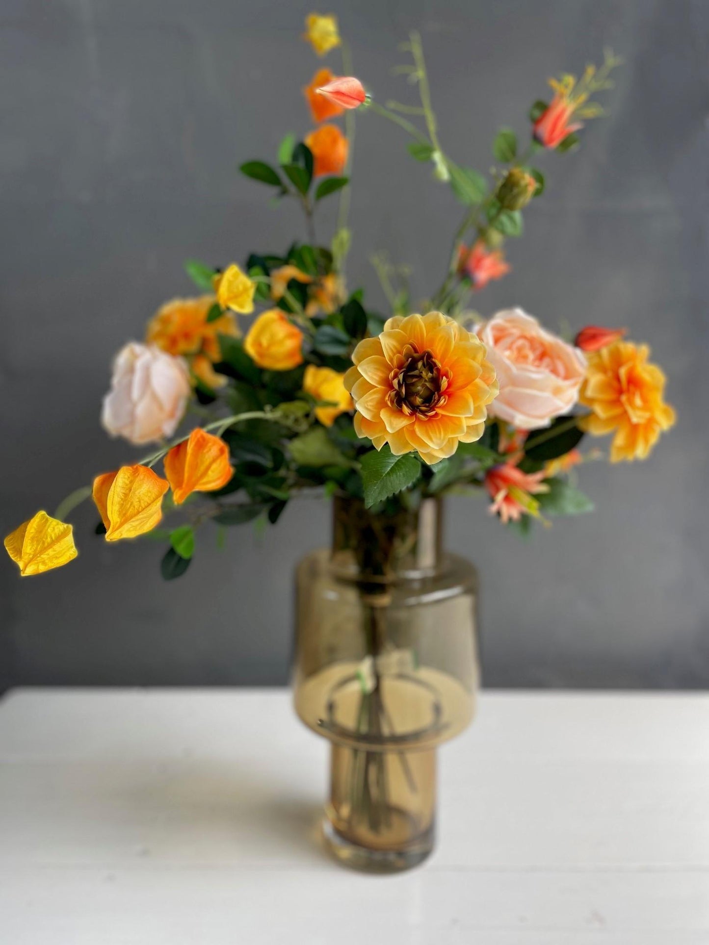 Fiori artificiali - Bouquet L - Pretty Orange - 80 cm