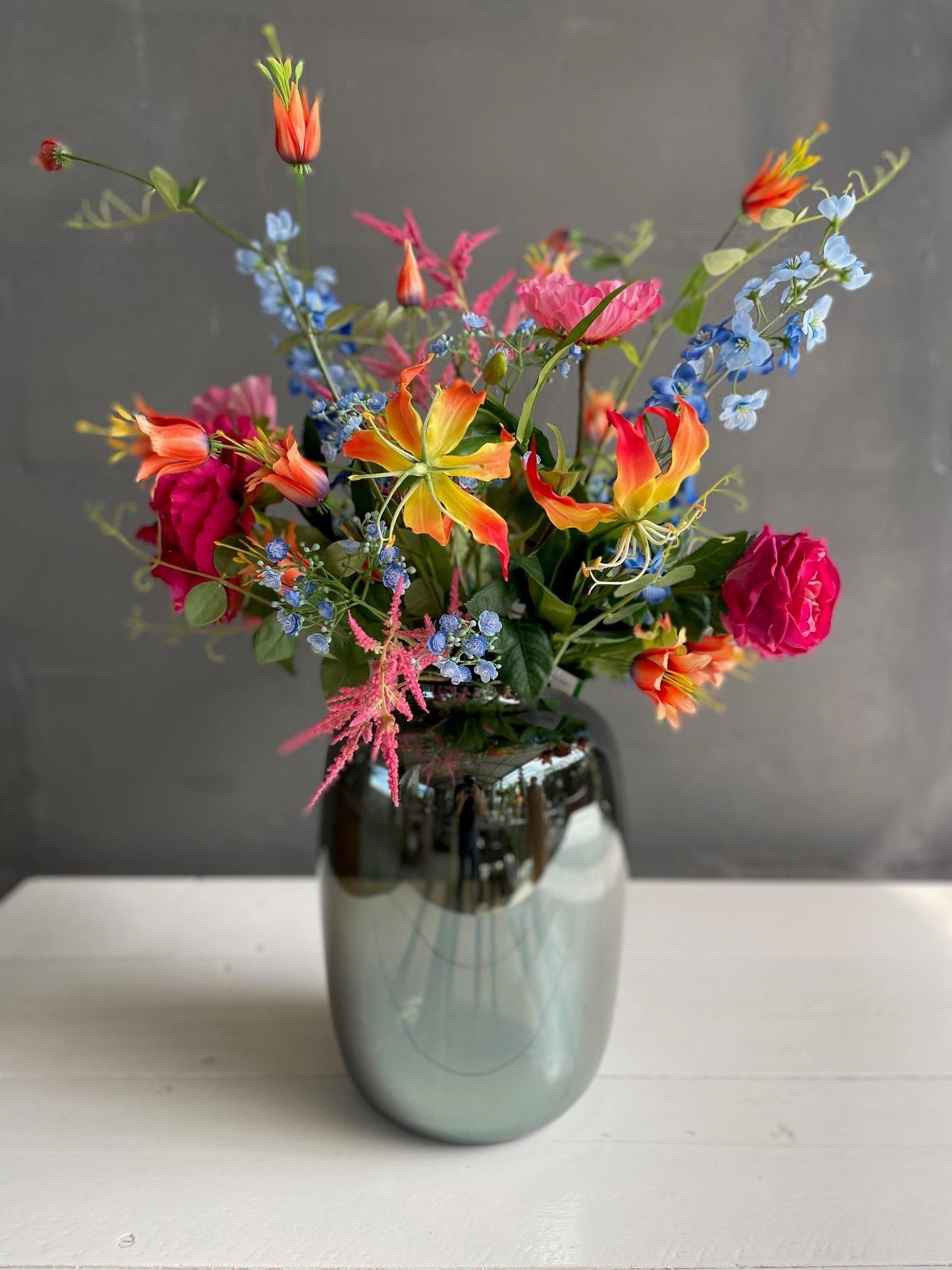 Kunstbloemen - Boeket L - Colourful Glam - 80cm