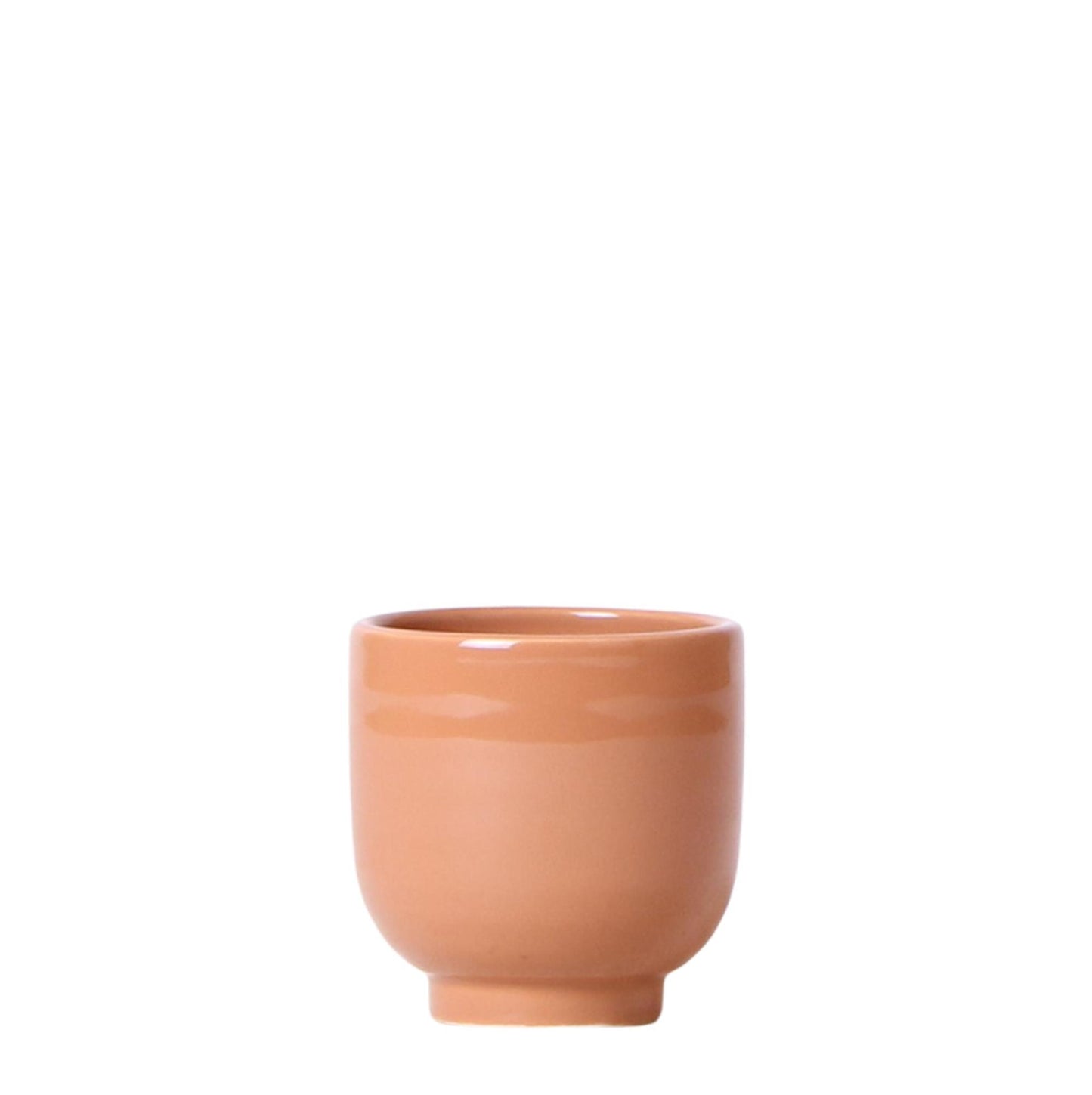 Hummingbird Home | Glazed flowerpot - Cognac ceramic ornamental pot with gloss - pot size Ø6cm