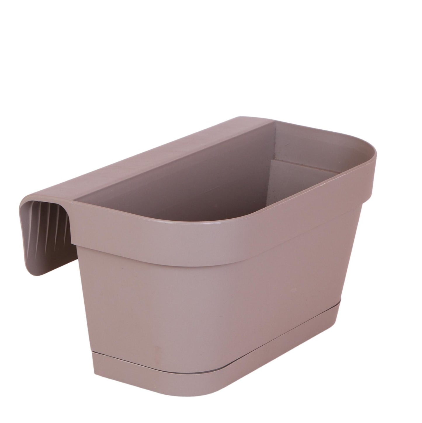 Hummingbird Home | Plastic balcony planter taupe with hanging system - 36 cm wide