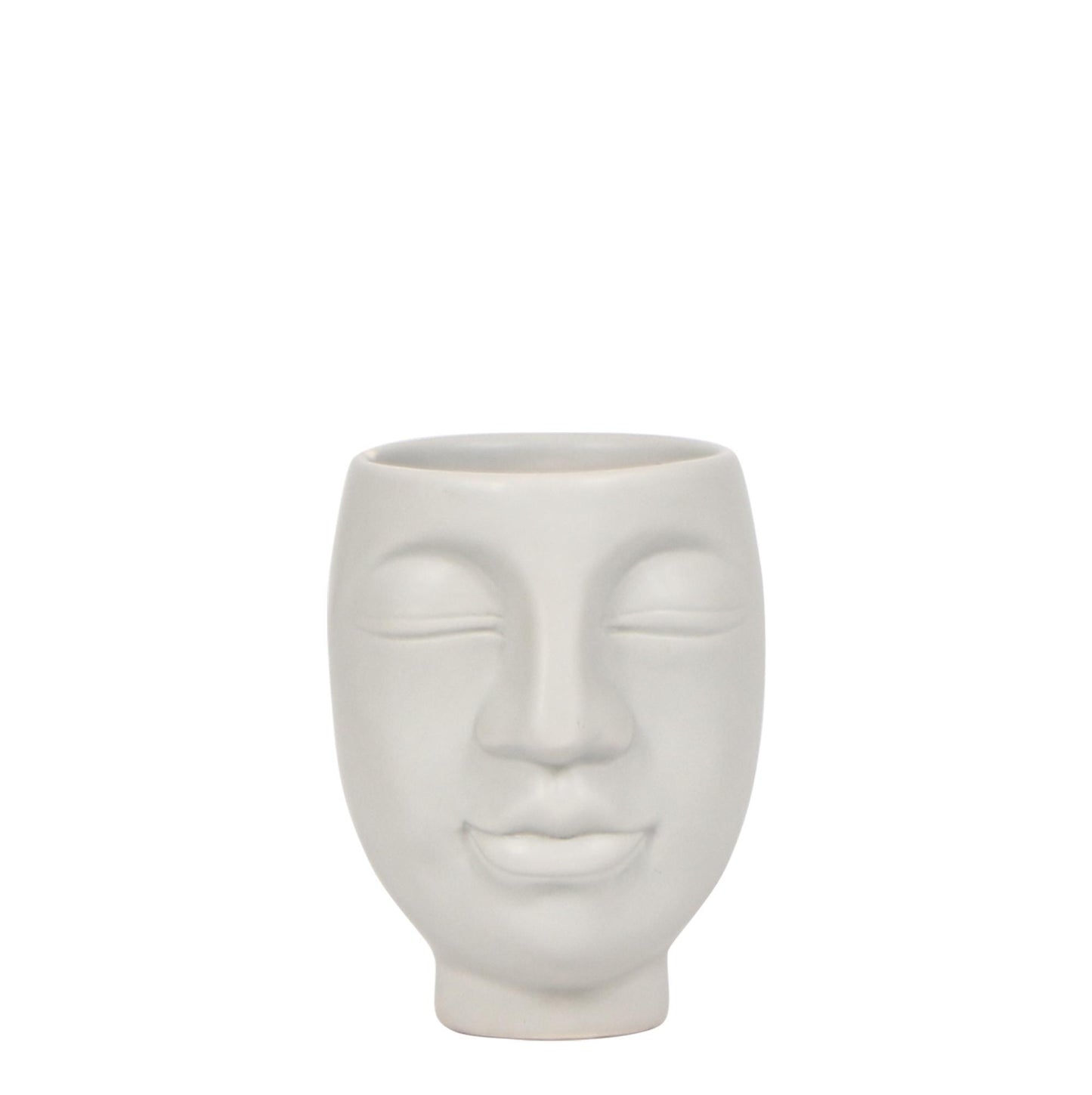 Hummingbird Home | Face to face flowerpot - Gray ceramic decorative pot - pot size Ø6cm
