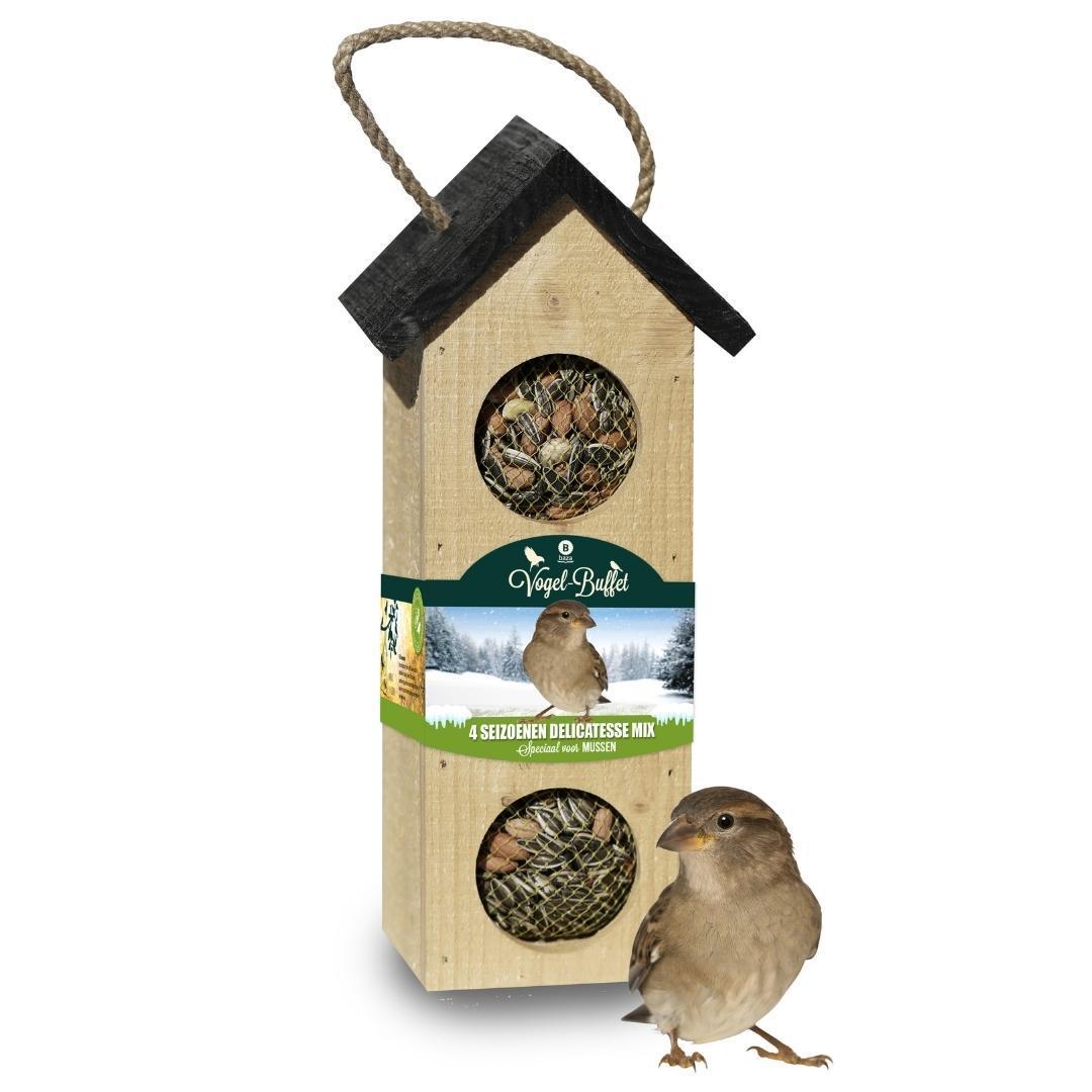 Bird-Buffet | Chalet feeder vogelhuisje | 500 gram Bird-Buffet | Chalet feeder vogelhuisje voor Mussen