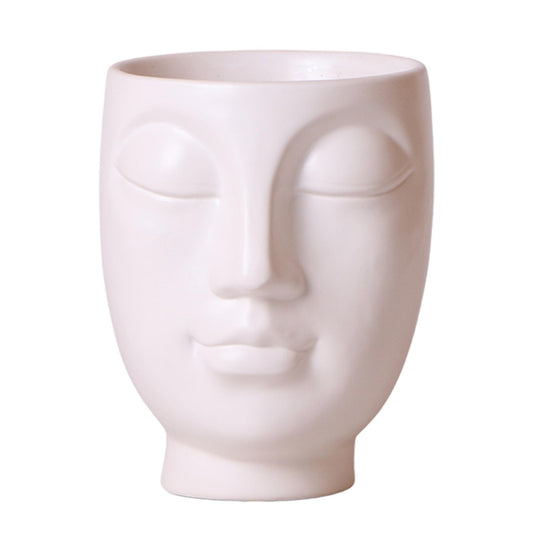 Casa colibrì | Vaso faccia a faccia - Vaso decorativo in ceramica bianca - dimensioni vaso Ø12cm
