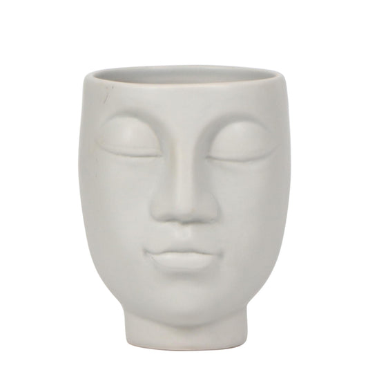 Hummingbird Home | Face to face flowerpot - Gray ceramic decorative pot - pot size Ø9cm