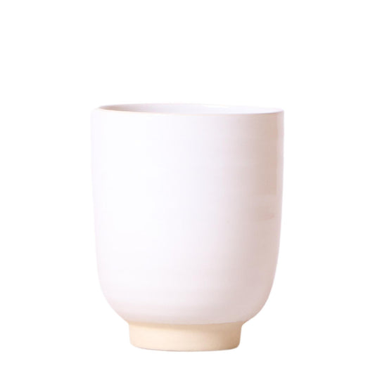 Hummingbird Home | Glazed flower pot - White ceramic decorative pot with gloss - pot size Ø9cm