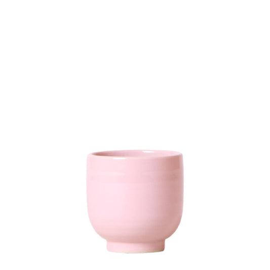Hummingbird Home | Glazed flower pot - Pink ceramic ornamental pot with gloss - pot size Ø6cm